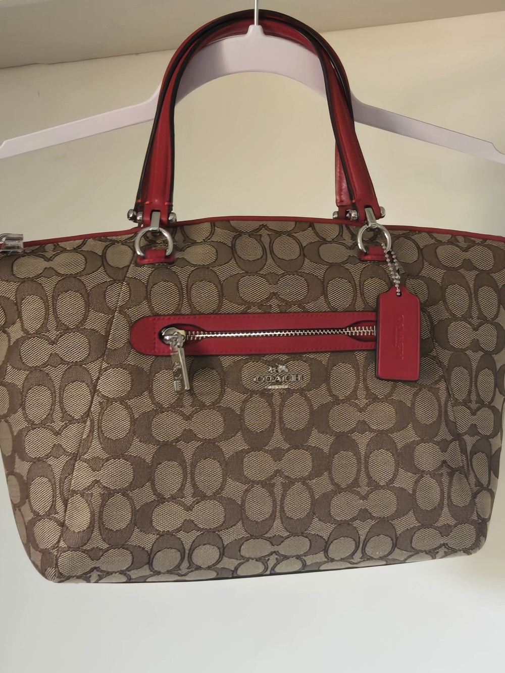 Coach Should Bag, Canvas, Beige All-Over Pattern, 36311 Made in Vietnam
